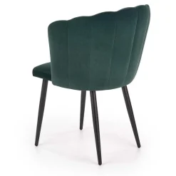 Garnero Arredamenti Sedie In Tessuto-Set 2 sedie soggiorno imbottite in velluto verde con gambe in nero Cinzia