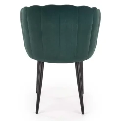 Garnero Arredamenti Sedie In Tessuto-Set 2 sedie soggiorno imbottite in velluto verde con gambe in nero Cinzia