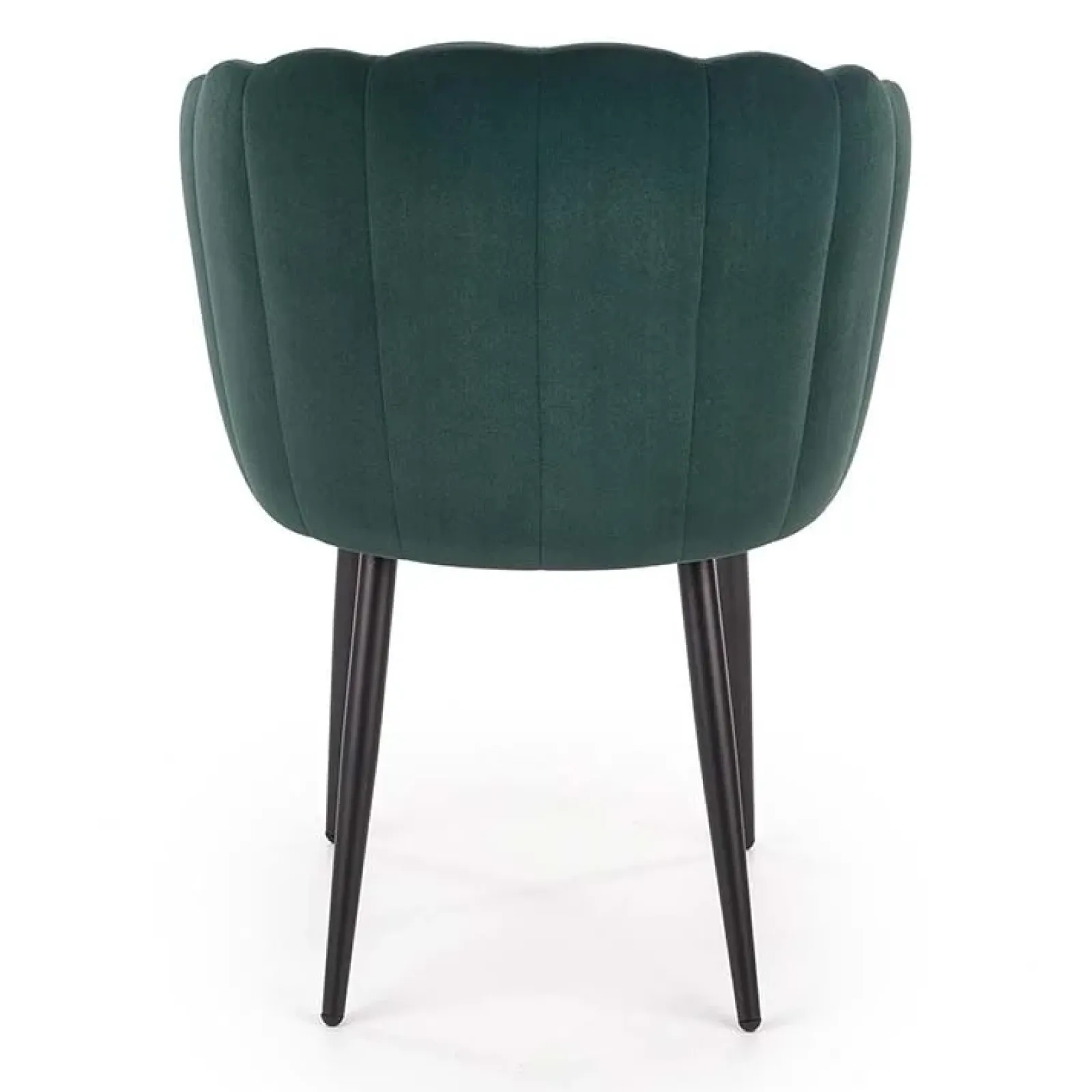 Garnero Arredamenti Sedie In Tessuto-Set 2 sedie soggiorno imbottite in velluto verde con gambe in nero Cinzia