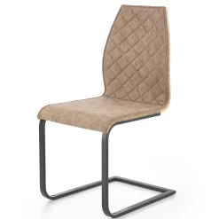 Garnero Arredamenti Sedie Imbottite Ecopelle-Set 4 sedie soggiorno in ecopelle marrone acciaio nero Rick