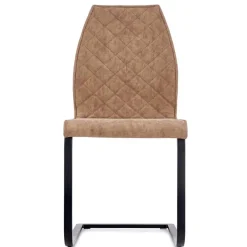 Garnero Arredamenti Sedie Imbottite Ecopelle-Set 4 sedie soggiorno in ecopelle marrone acciaio nero Rick