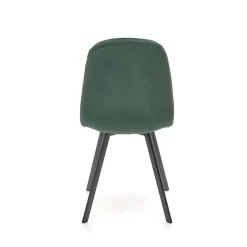 Garnero Arredamenti Sedie In Tessuto-Set 4 sedie soggiorno moderne in velluto verde scuro nero Icaro