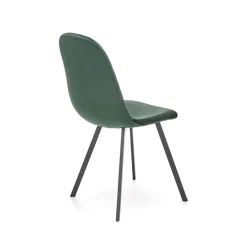 Garnero Arredamenti Sedie In Tessuto-Set 4 sedie soggiorno moderne in velluto verde scuro nero Icaro
