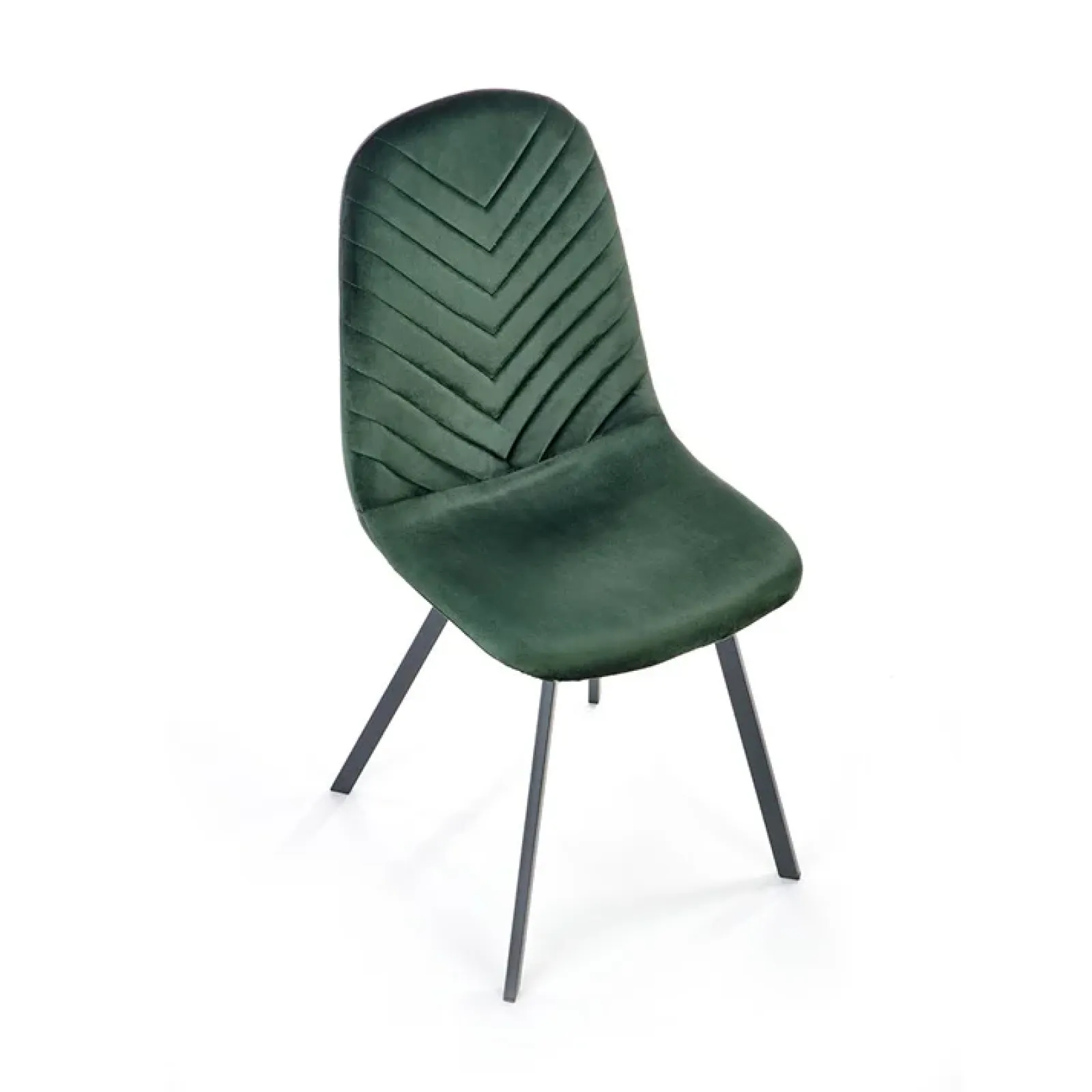 Garnero Arredamenti Sedie In Tessuto-Set 4 sedie soggiorno moderne in velluto verde scuro nero Icaro