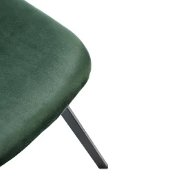 Garnero Arredamenti Sedie In Tessuto-Set 4 sedie soggiorno moderne in velluto verde scuro nero Icaro