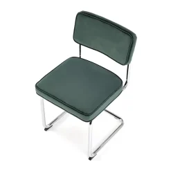 Garnero Arredamenti Sedie In Tessuto-Set 4 sedie soggiorno moderne in velluto scuro acciaio Vader Verde