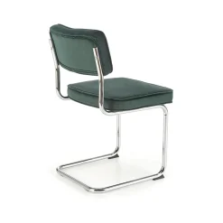 Garnero Arredamenti Sedie In Tessuto-Set 4 sedie soggiorno moderne in velluto scuro acciaio Vader Verde