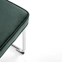 Garnero Arredamenti Sedie In Tessuto-Set 4 sedie soggiorno moderne in velluto scuro acciaio Vader Verde