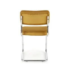 Garnero Arredamenti Sedie In Tessuto-Set 4 sedie soggiorno moderne in velluto acciaio Vader Senape