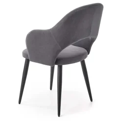 Garnero Arredamenti Sedie In Tessuto-Set 2 sedie soggiorno moderne imbottite in velluto grigio Alma