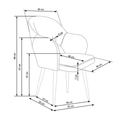 Garnero Arredamenti Sedie In Tessuto-Set 2 sedie soggiorno moderne imbottite in velluto grigio Alma