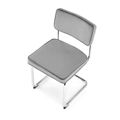 Garnero Arredamenti Sedie In Tessuto-Set 4 sedie soggiorno moderne in velluto acciaio Vader Grigio