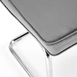 Garnero Arredamenti Sedie In Tessuto-Set 4 sedie soggiorno moderne in velluto acciaio Vader Grigio