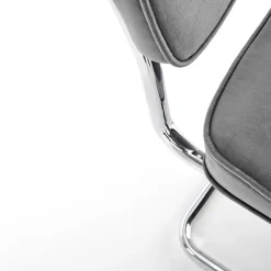 Garnero Arredamenti Sedie In Tessuto-Set 4 sedie soggiorno moderne in velluto acciaio Vader Grigio