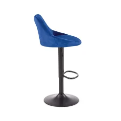 Garnero Arredamenti Sgabelli-Set 2 sgabelli alti da bar regolabili in tessuto blu Orla