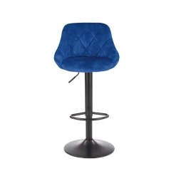 Garnero Arredamenti Sgabelli-Set 2 sgabelli alti da bar regolabili in tessuto blu Orla