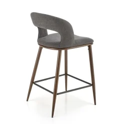 Garnero Arredamenti Sgabelli-Set 2 sgabelli alti imbottiti in tessuto grigio noce Hera