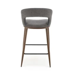 Garnero Arredamenti Sgabelli-Set 2 sgabelli alti imbottiti in tessuto grigio noce Hera