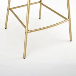 Garnero Arredamenti Sgabelli-Set 2 sgabelli alti moderni in velluto nero bianco oro Tauret