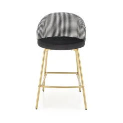 Garnero Arredamenti Sgabelli-Set 2 sgabelli alti moderni in velluto nero bianco oro Tauret