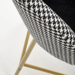 Garnero Arredamenti Sgabelli-Set 2 sgabelli alti moderni in velluto nero bianco oro Tauret