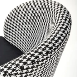 Garnero Arredamenti Sgabelli-Set 2 sgabelli alti moderni in velluto nero bianco oro Tauret