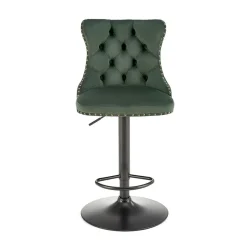 Garnero Arredamenti Sgabelli-Set 2 sgabelli alti regolabili in velluto verde scuro Himeko