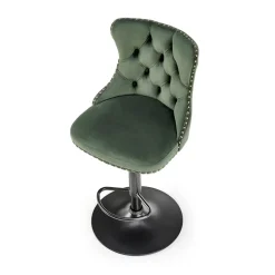 Garnero Arredamenti Sgabelli-Set 2 sgabelli alti regolabili in velluto verde scuro Himeko