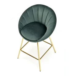 Garnero Arredamenti Sgabelli-Set 2 sgabelli moderni in velluto verde scuro oro Darko