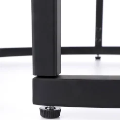 Garnero Arredamenti Set Tavolini|Set Tavolini-Set 2 tavolini da salotto rotondi noce nero Pueblo