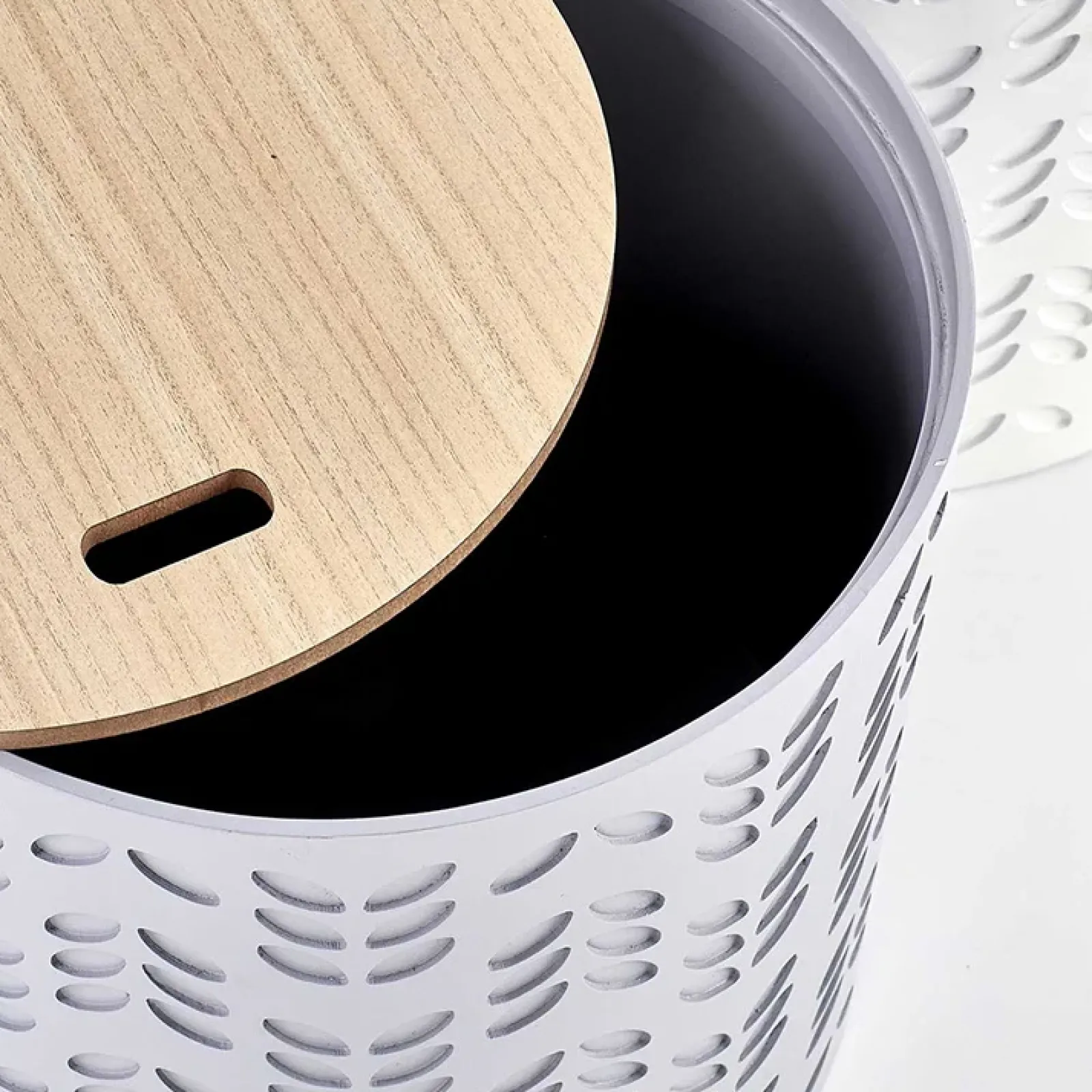 Garnero Arredamenti Set Tavolini|Set Tavolini-Set 2 tavolini da salotto rotondi bianchi opaco grigio Ennis