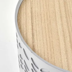 Garnero Arredamenti Set Tavolini|Set Tavolini-Set 2 tavolini da salotto rotondi bianchi opaco grigio Ennis