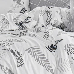 Garnero Arredamenti Copripiumini|Copripiumini-Set copripiumino matrimoniale oversize e federe 240x260cm bianco grigio Ingrid