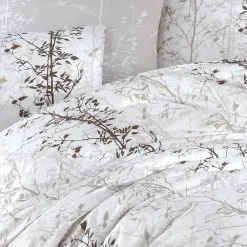 Garnero Arredamenti Copripiumini|Copripiumini-Set copripiumino matrimoniale e federe 220x240cm bianco grigio Esedra