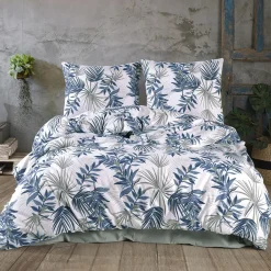 Garnero Arredamenti Copripiumini|Copripiumini-Set copripiumino matrimoniale oversize e federe 240x260cm verde blu Himba