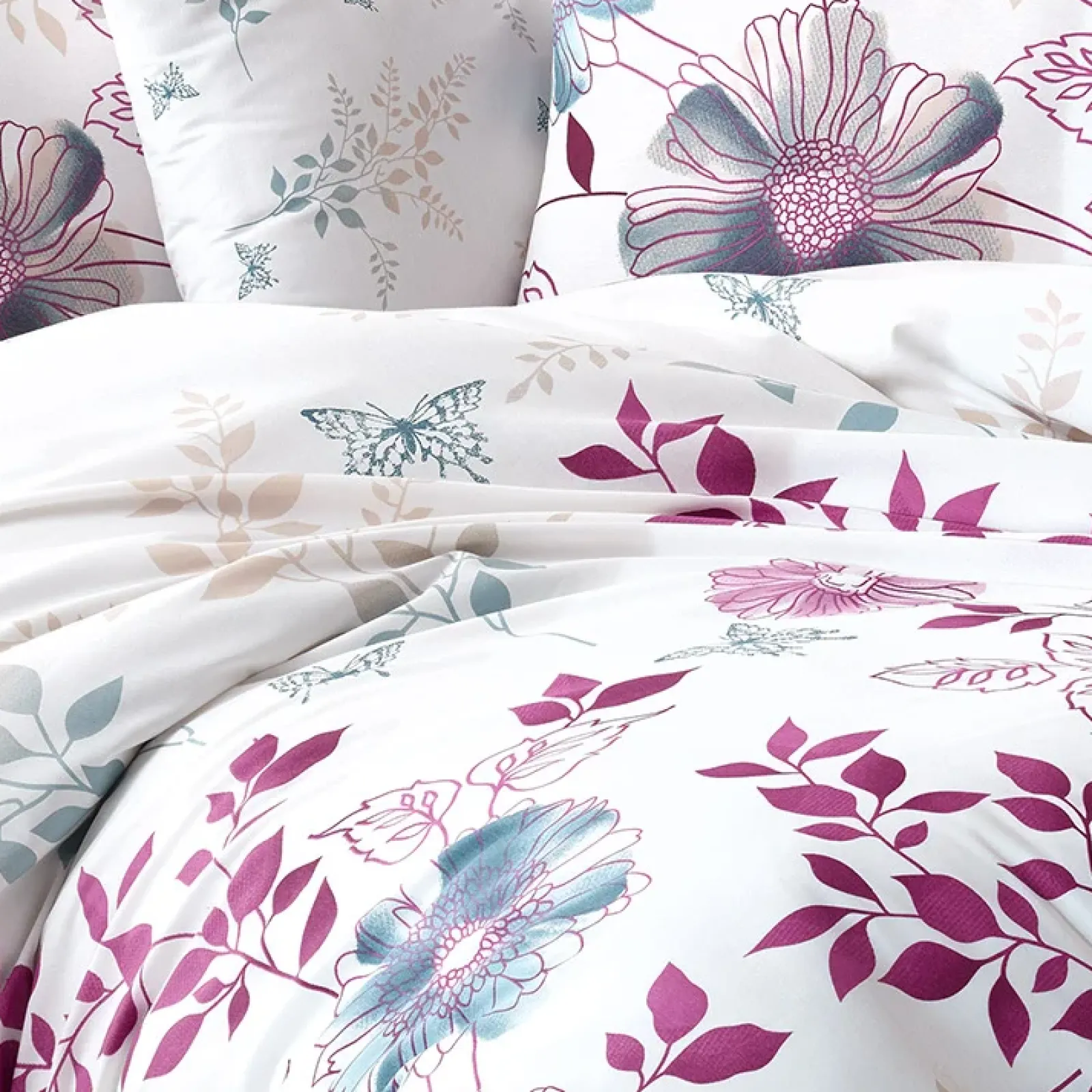 Garnero Arredamenti Copripiumini|Copripiumini-Set copripiumino singolo e federa 140x200cm rosa Iside