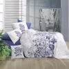 Garnero Arredamenti Copripiumini|Copripiumini-Set copripiumino singolo e federa 140x200cm floreale bianco blu Gordi