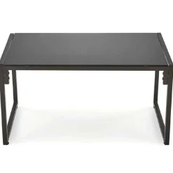 Garnero Arredamenti Salotto Da Giardino-Set da giardino divano, poltrona, tavolino in vetro nero marrone Surat