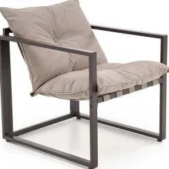 Garnero Arredamenti Salotto Da Giardino-Set da giardino divano, poltrona, tavolino in vetro nero marrone Surat