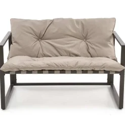 Garnero Arredamenti Salotto Da Giardino-Set da giardino divano, poltrona, tavolino in vetro nero marrone Surat