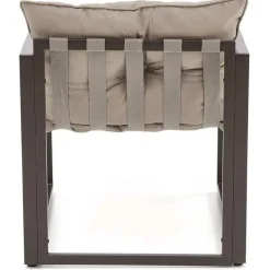 Garnero Arredamenti Salotto Da Giardino-Set da giardino divano, poltrona, tavolino in vetro nero marrone Surat