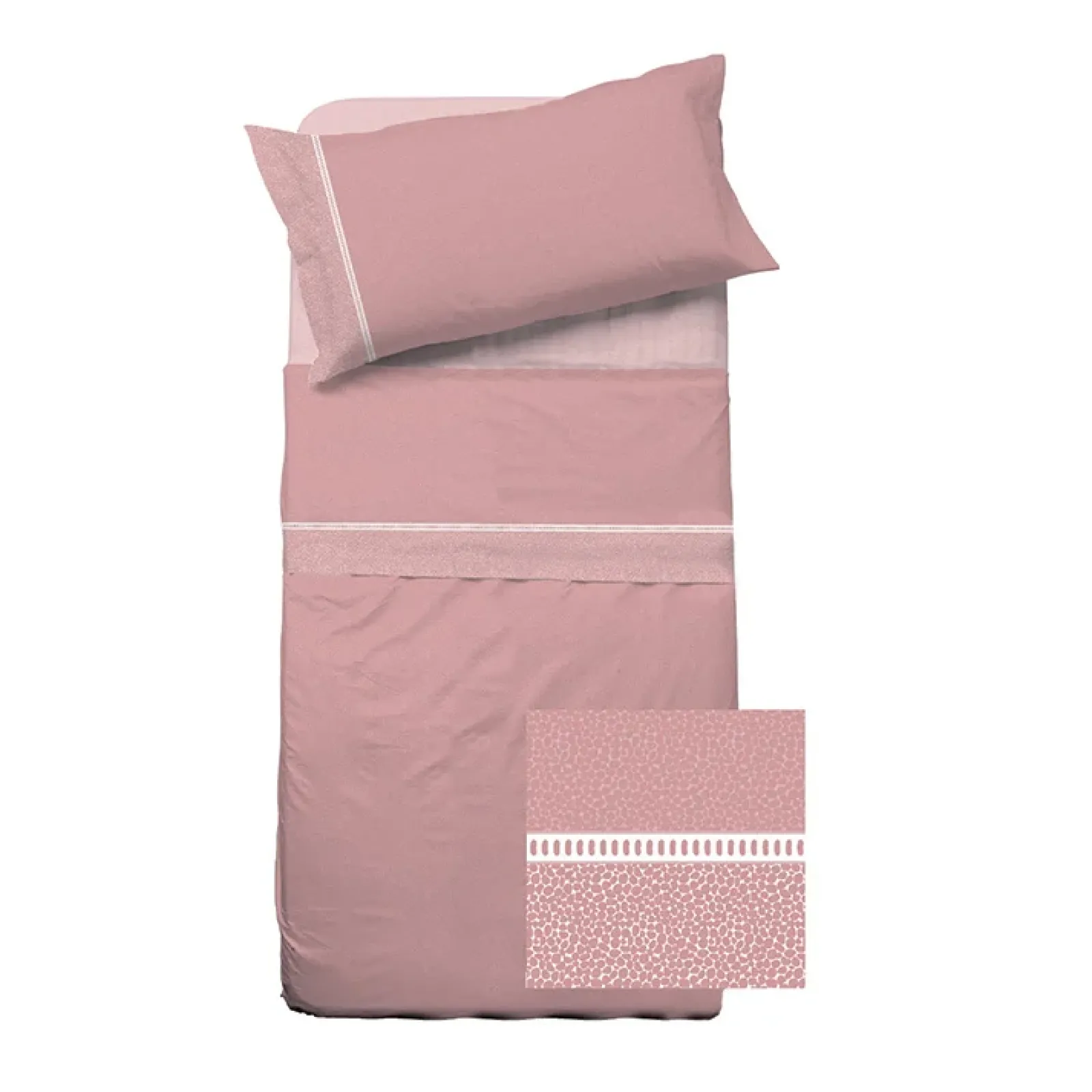 Garnero Arredamenti Set Lenzuola|Set Lenzuola-Set lenzuola letto singolo in cotone cipria Freedom