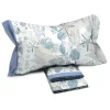 Garnero Arredamenti Set Lenzuola|Set Lenzuola-Set lenzuola matrimoniale in cotone fantasia mare bordo azzurro Spada