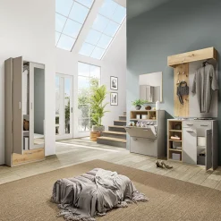 Garnero Arredamenti Mobili Ingresso-Set mobili ingresso 240x201h cm rovere naturale beige satinato Kenya