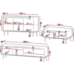 Garnero Arredamenti Set Mobili Soggiorno Completo-Set mobili soggiorno completo nero oro Praga