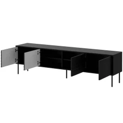 Garnero Arredamenti Set Mobili Soggiorno Completo-Set mobili soggiorno completo moderno nero Wild Nero Opaco