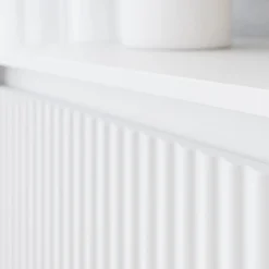 Garnero Arredamenti Set Mobili Soggiorno Completo-Set mobili soggiorno completo design cannettato bianco Strike Bianco Opaco