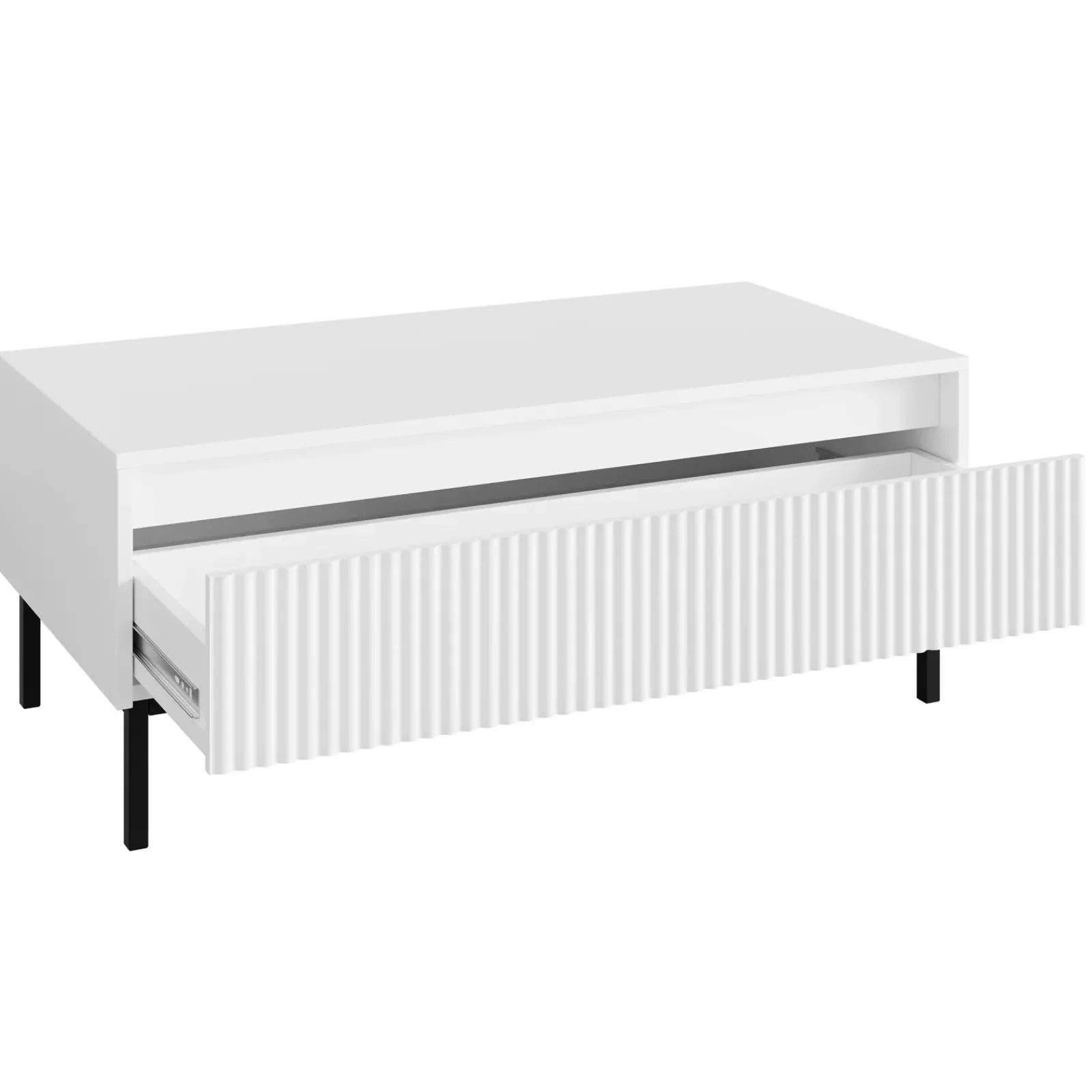 Garnero Arredamenti Set Mobili Soggiorno Completo-Set mobili soggiorno completo design cannettato bianco Strike Bianco Opaco