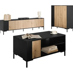 Garnero Arredamenti Set Mobili Soggiorno Completo-Set mobili soggiorno completo rovere nero Duble