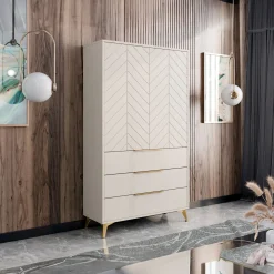 Garnero Arredamenti Set Mobili Soggiorno Completo-Set mobili soggiorno completo beige frontali serigrafati Miriam 2